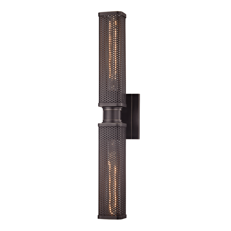 Gibbs Wall Sconce 4.5" x 22.25" in aged brass — a Hudson Valley wall sconce for bathrooms, hallways, and living rooms at Laurie Yapp Home.