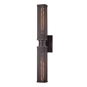 Gibbs Wall Sconce 4.5" x 22.25" in bronze shown from a second angle to highlight the arm curve and shade silhouette.