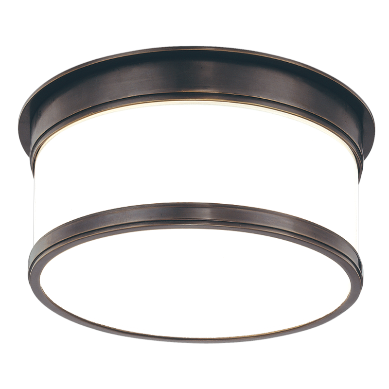 Geneva Flush Mount 9.25" in aged brass — a Hudson Valley flush mount for hallways, bedrooms, and entryways at Laurie Yapp Home.