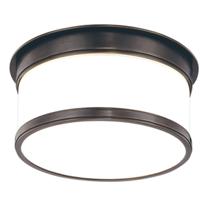 Geneva Flush Mount 9.25" in bronze shown from a second angle to highlight the shade profile and mounting canopy.