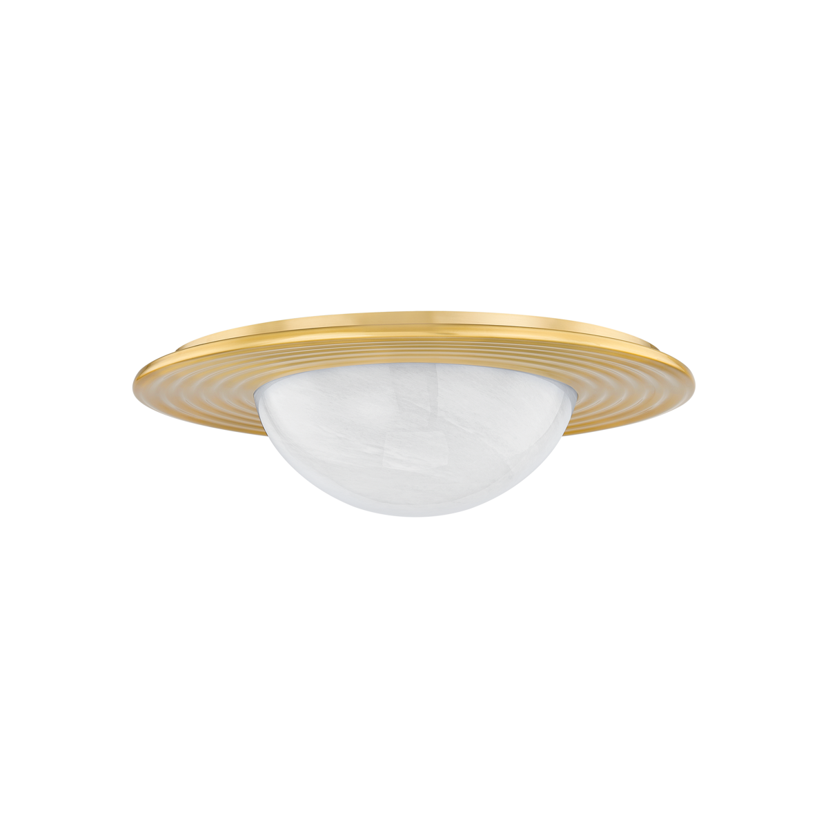 Geraldton Flush Mount 15.75" in aged brass — a Hudson Valley flush mount for hallways, bedrooms, and entryways at Laurie Yapp Home.