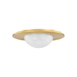 Geraldton Flush Mount 15.75" in aged brass — a Hudson Valley flush mount for hallways, bedrooms, and entryways at Laurie Yapp Home.