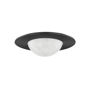 Geraldton Flush Mount 15.75" in dark bronze shown from a second angle to highlight the shade profile and mounting canopy.
