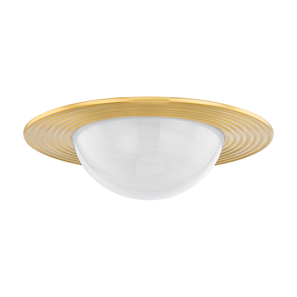 Geraldton Flush Mount 21" in aged brass — a Hudson Valley flush mount for hallways, bedrooms, and entryways at Laurie Yapp Home.