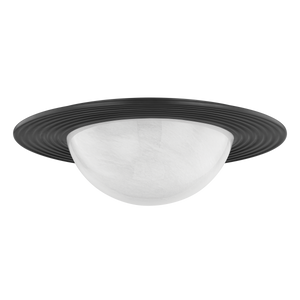 Geraldton Flush Mount 21" in dark bronze shown from a second angle to highlight the shade profile and mounting canopy.