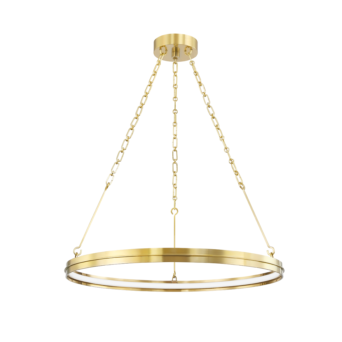 Rosendale Chandelier 28" in aged brass — a Hudson Valley chandelier for dining rooms, entries, and living rooms at Laurie Yapp Home.