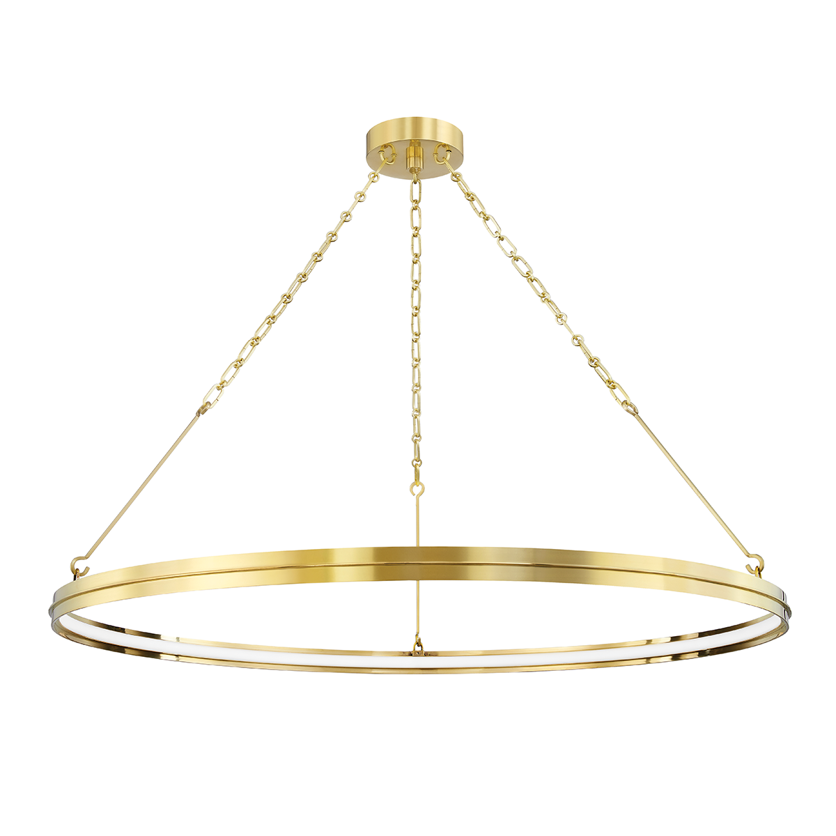 Rosendale Chandelier 42" in aged brass — a Hudson Valley chandelier for dining rooms, entries, and living rooms at Laurie Yapp Home.