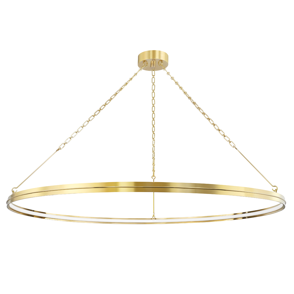 Rosendale Chandelier 56" in aged brass — a Hudson Valley chandelier for dining rooms, entries, and living rooms at Laurie Yapp Home.