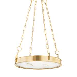 Kirby Chandelier 20" x 3.5" in aged brass — a Hudson Valley chandelier for dining rooms, entries, and living rooms at Laurie Yapp Home.