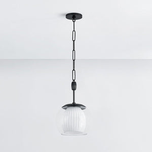 Close-up of the Clementon Pendant 11" in dark bronze showing the shade shape and metal detail.