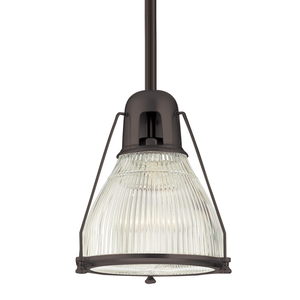 Haverhill Pendant 12" in bronze shown from a second angle to highlight the shade shape and metal detail.