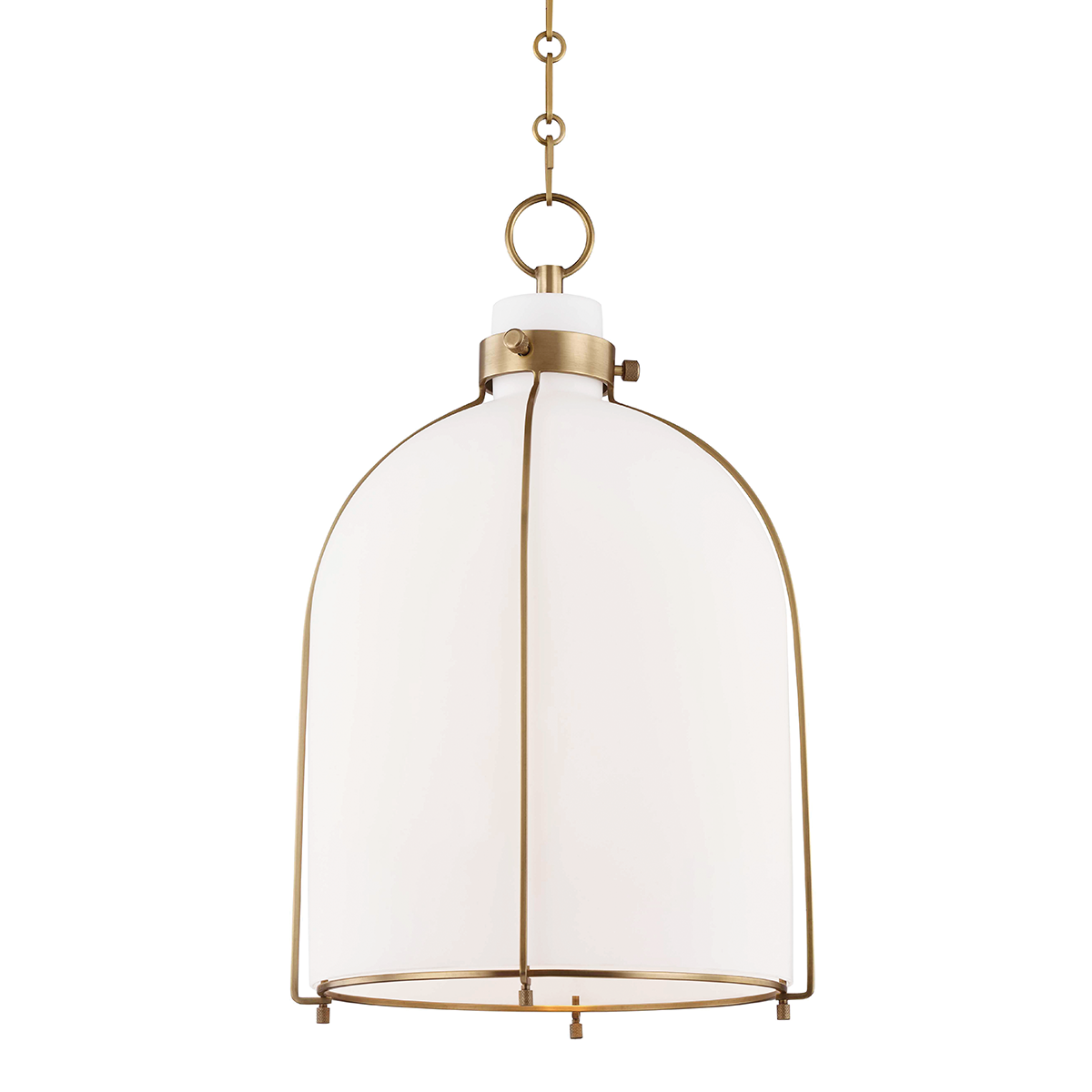Eldridge Pendant 14" x 23.5" in Aged Brass — a Hudson Valley pendant for kitchens, entries, and dining rooms at Laurie Yapp Home.