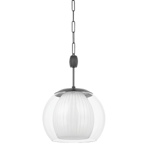Clementon Pendant 17" in dark bronze shown from a second angle to highlight the shade shape and metal detail.