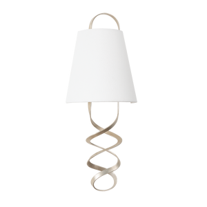 Dota Wall Sconce shown from a second angle to highlight the arm curve and shade silhouette.