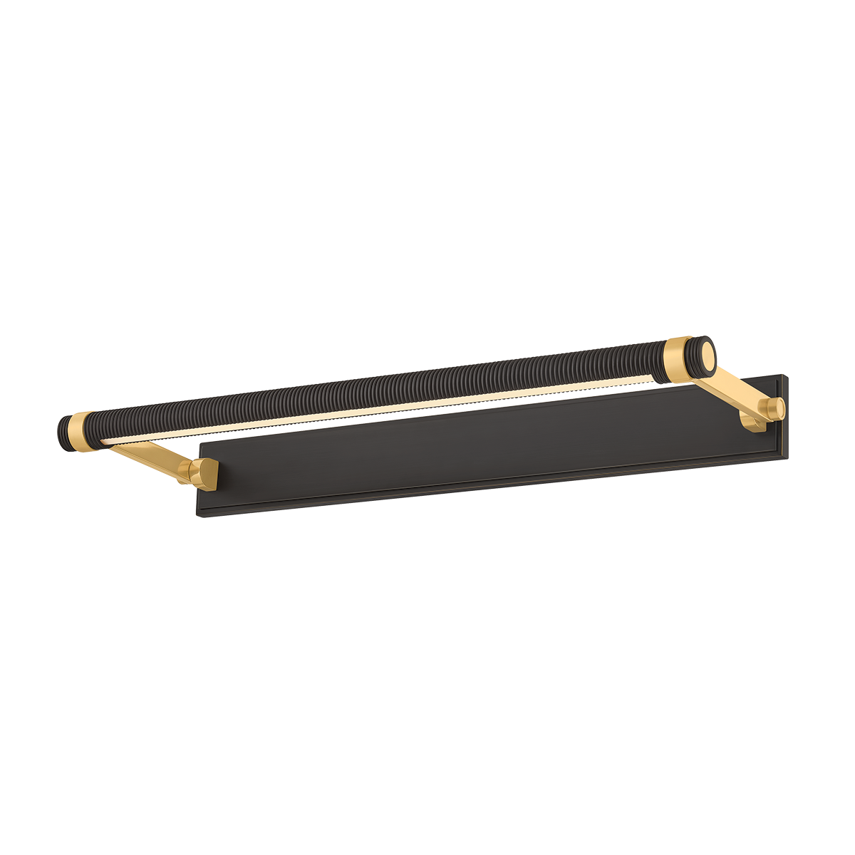 Duell Picture Light 24" in aged brass — a Hudson Valley picture light for gallery walls and reading nooks at Laurie Yapp Home.
