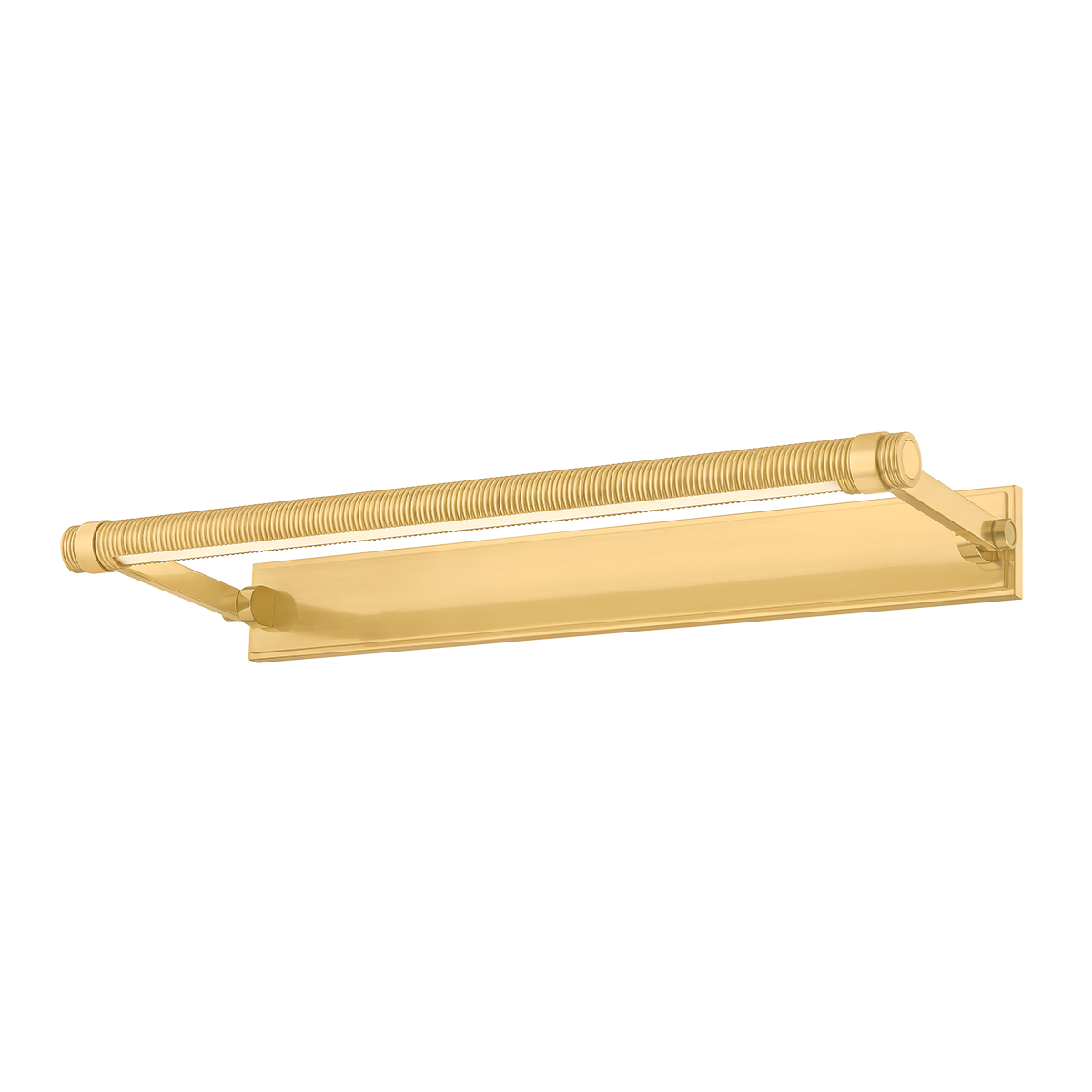 Duell Picture Light 24" in aged brass — a Hudson Valley picture light for gallery walls and reading nooks at Laurie Yapp Home.