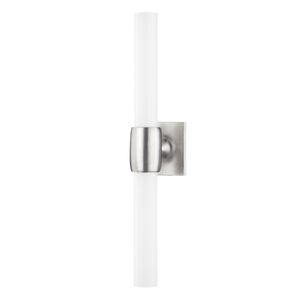 Hogan Wall Sconce 4.5" x 24.5" shown from the front to reveal the arm curve and shade silhouette.