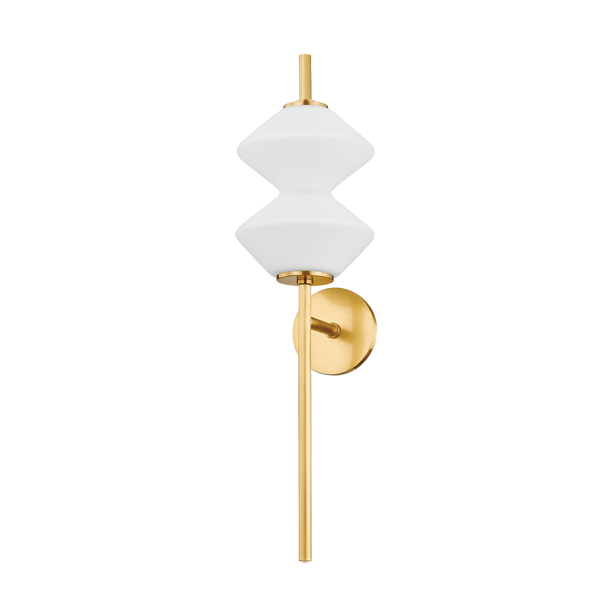 Barrow Wall Sconce in aged brass — a Hudson Valley wall sconce for bathrooms, hallways, and living rooms at Laurie Yapp Home.