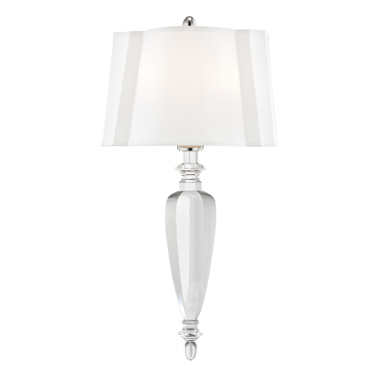 Tipton Wall Sconce 12" x 23.75" in polished nickel shown from a second angle to highlight the arm curve and shade silhouette.