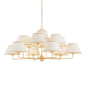 Durland Chandelier 55" in aged brass — a Hudson Valley chandelier for dining rooms, entries, and living rooms at Laurie Yapp Home.