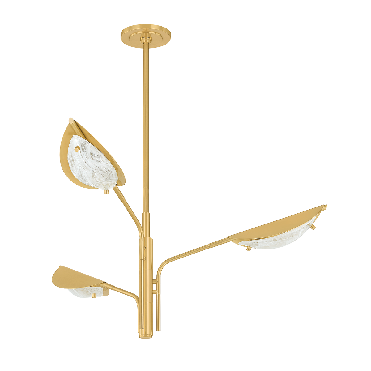 Levin Chandelier 40" in aged brass — a Hudson Valley chandelier for dining rooms, entries, and living rooms at Laurie Yapp Home.