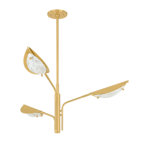 Levin Chandelier 40" in aged brass — a Hudson Valley chandelier for dining rooms, entries, and living rooms at Laurie Yapp Home.