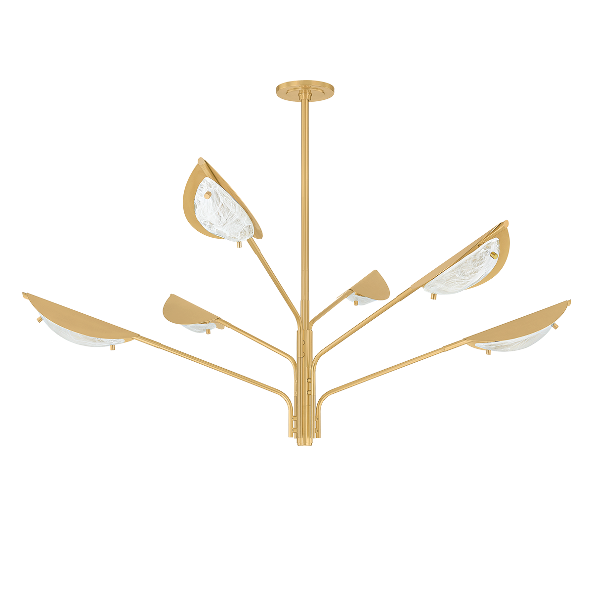Levin Chandelier 54" in aged brass — a Hudson Valley chandelier for dining rooms, entries, and living rooms at Laurie Yapp Home.