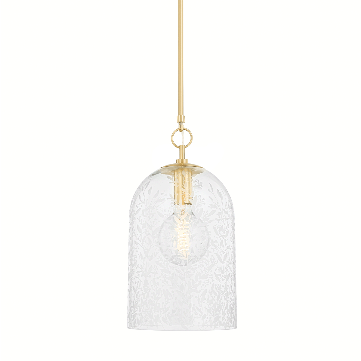 Belleville Pendant 10" in aged brass — a Hudson Valley pendant for kitchens, entries, and dining rooms at Laurie Yapp Home.