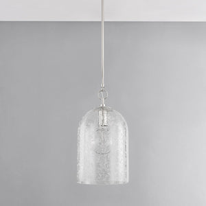 Close-up of the Belleville Pendant 10" in polished nickel showing the shade shape and metal detail.