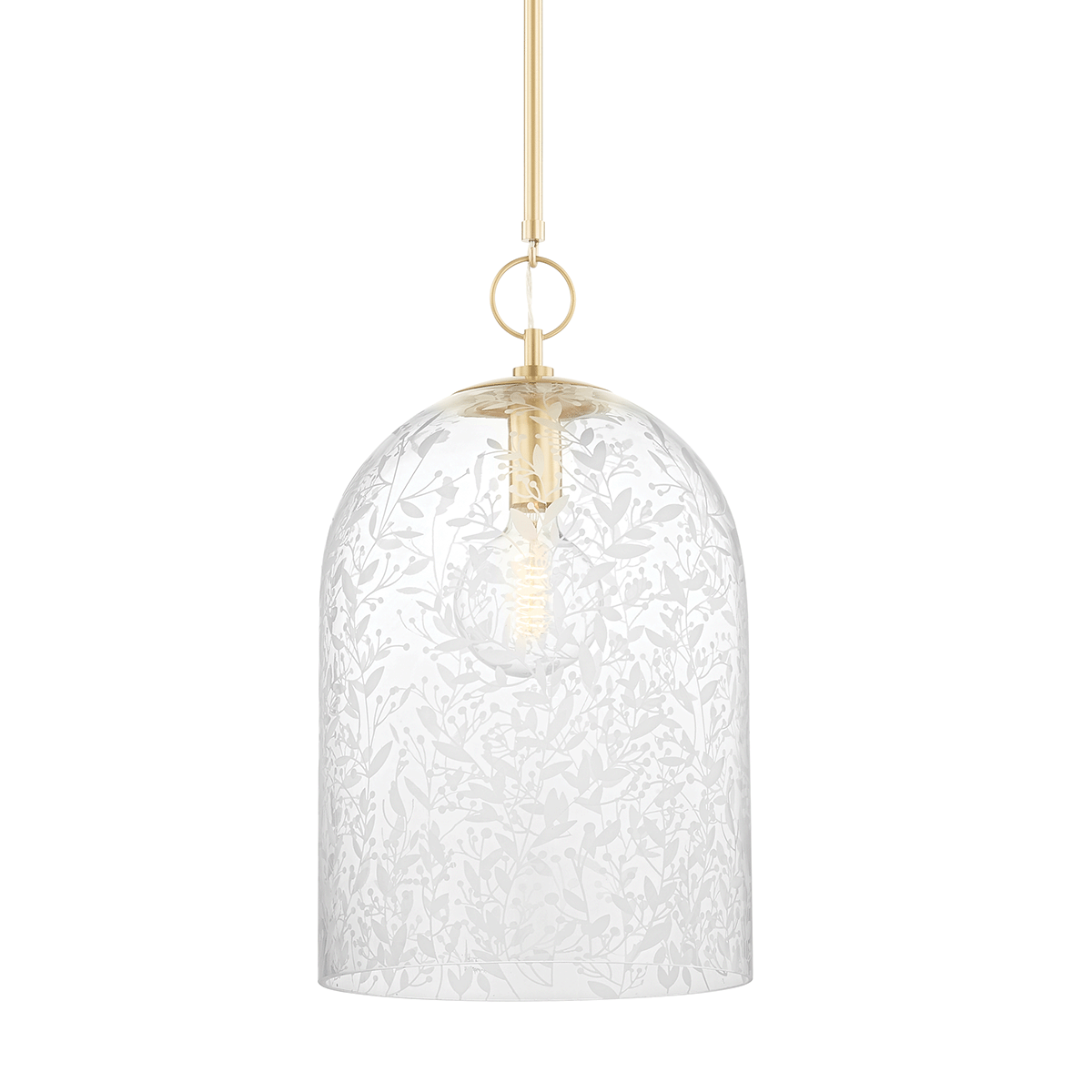 Belleville Pendant 14" in aged brass — a Hudson Valley pendant for kitchens, entries, and dining rooms at Laurie Yapp Home.