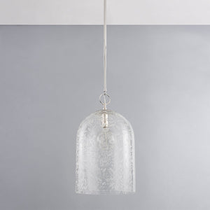 Close-up of the Belleville Pendant 14" in polished nickel showing the shade shape and metal detail.