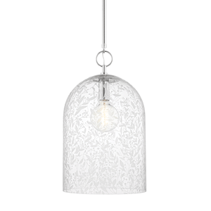 Belleville Pendant 14" in polished nickel shown from a second angle to highlight the shade shape and metal detail.