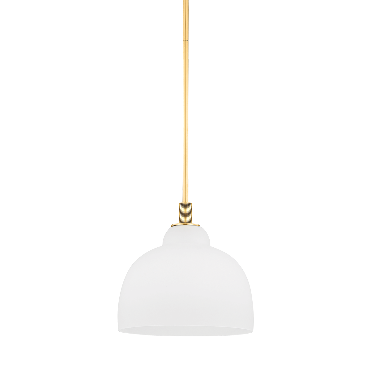 Oberon Pendant 14" in aged brass — a Hudson Valley pendant for kitchens, entries, and dining rooms at Laurie Yapp Home.