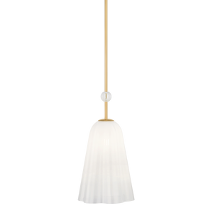 Cambria Heights Pendant in aged brass — a Hudson Valley pendant for kitchens, entries, and dining rooms at Laurie Yapp Home.
