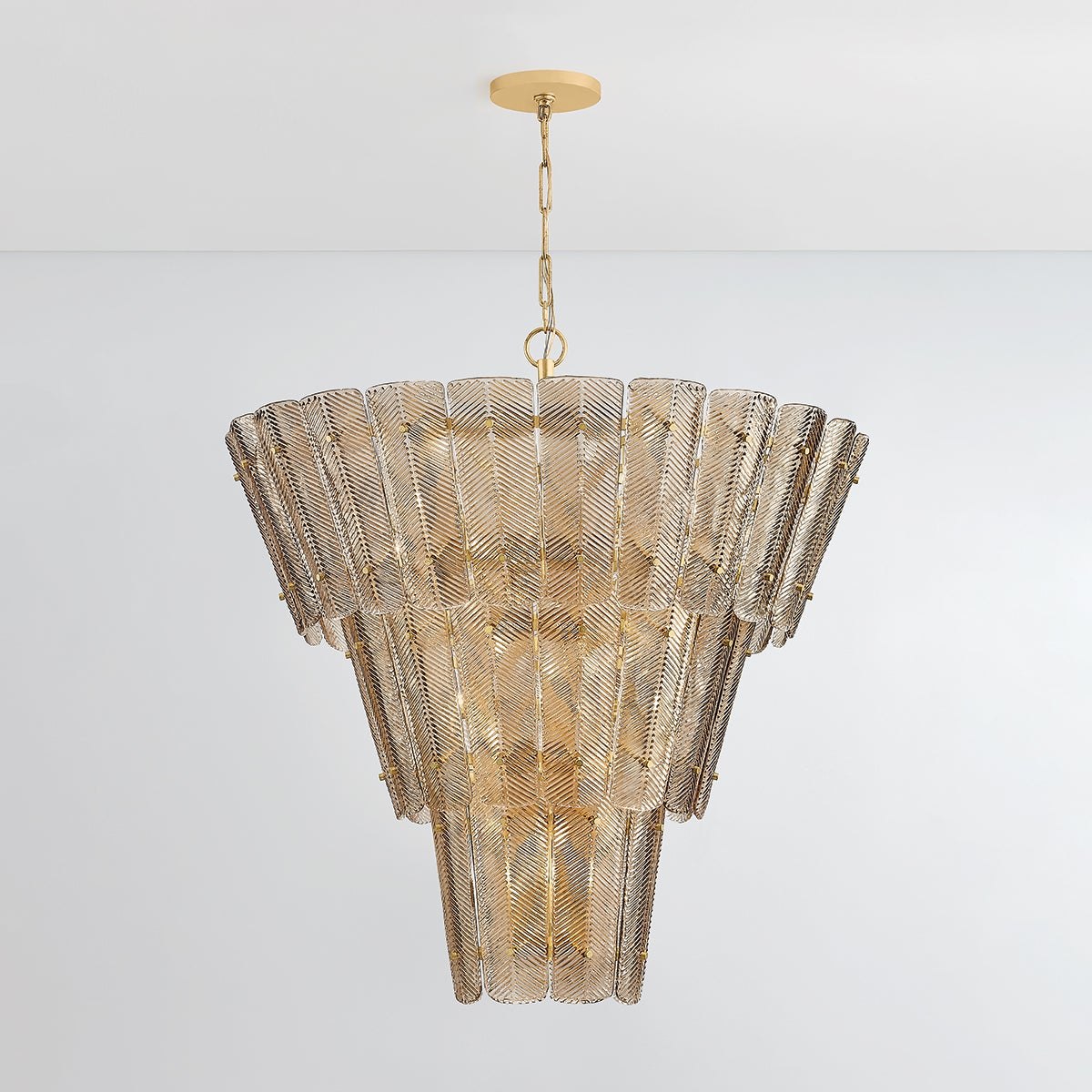 Close-up of the Cassian Chandelier 44.5" showing the frame, arms, and shade detail.
