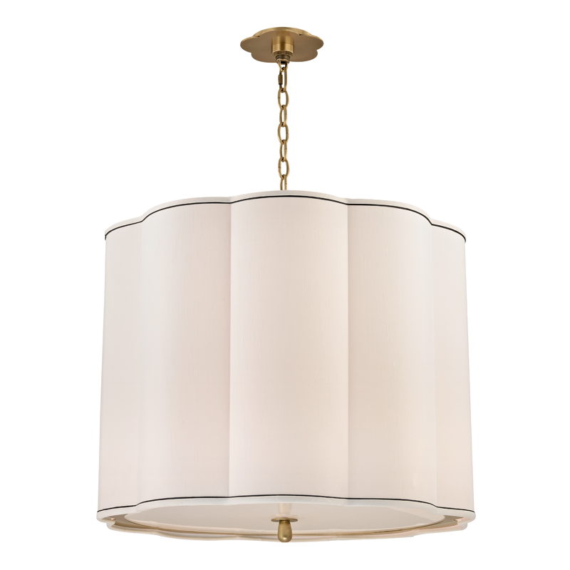 Sweeny Chandelier in aged brass — a Hudson Valley chandelier for dining rooms, entries, and living rooms at Laurie Yapp Home.