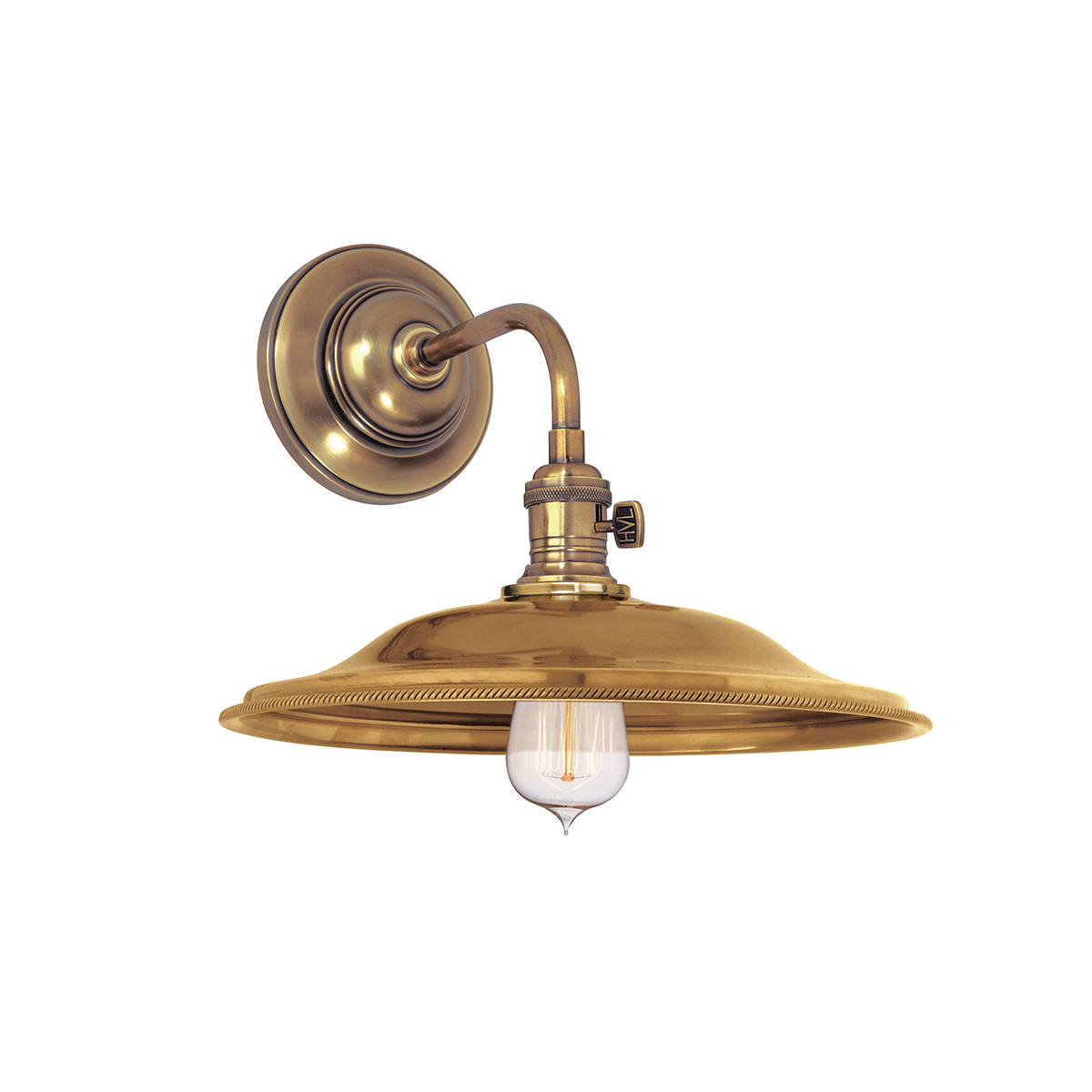 Heirloom Wall Sconce in Aged Brass — a Hudson Valley wall sconce for bathrooms, hallways, and living rooms at Laurie Yapp Home.