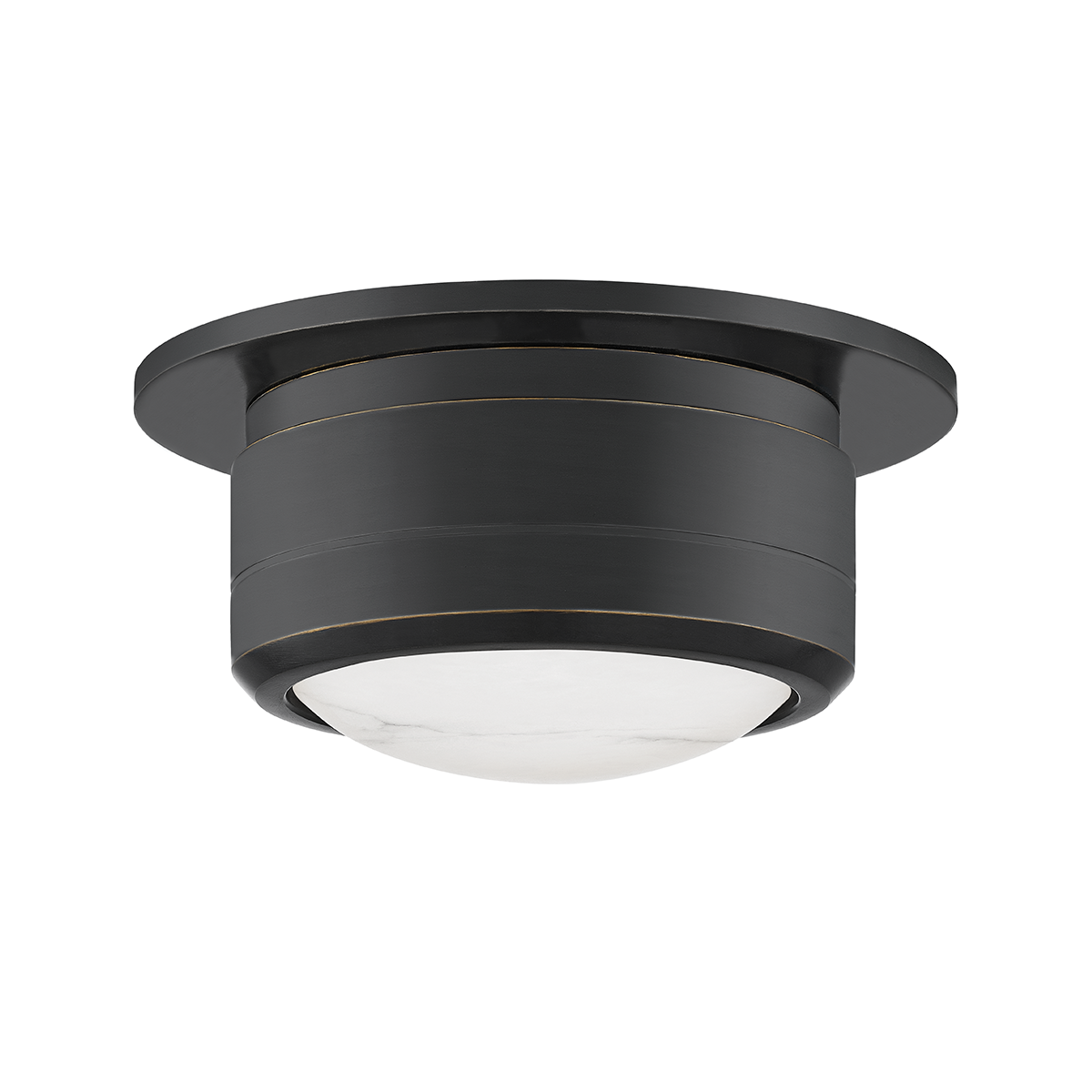 Greenport Flush Mount 7" in aged brass — a Hudson Valley flush mount for hallways, bedrooms, and entryways at Laurie Yapp Home.