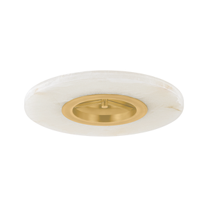 Alto Semi Flush in aged brass — a Hudson Valley semi flush for hallways, bedrooms, and entryways at Laurie Yapp Home.