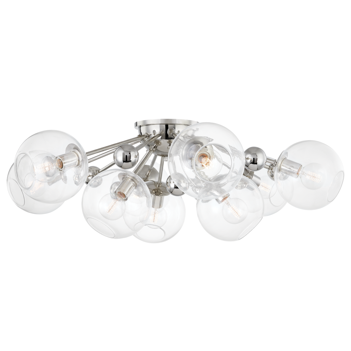 Abbott Semi Flush 41.75" in aged brass — a Hudson Valley semi flush for hallways, bedrooms, and entryways at Laurie Yapp Home.