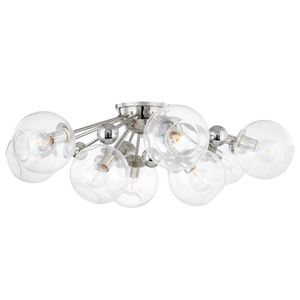 Abbott Semi Flush 41.75" in polished nickel shown from a second angle to highlight the shade profile and mounting canopy.