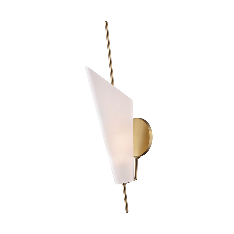 Cooper Wall Sconce in aged brass — a Hudson Valley wall sconce for bathrooms, hallways, and living rooms at Laurie Yapp Home.