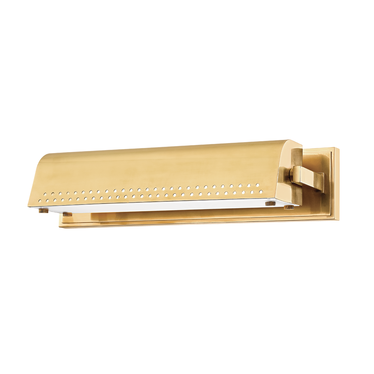 Garfield Picture Light 15.5" in aged brass — a Hudson Valley picture light for gallery walls and reading nooks at Laurie Yapp Home.