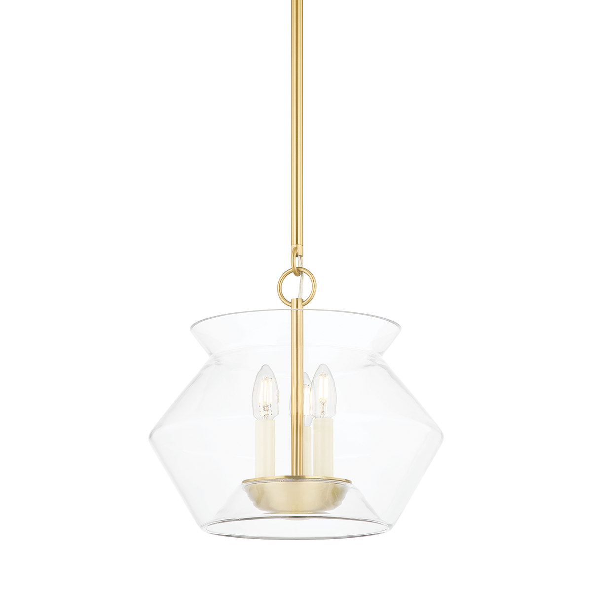 Edmonton Lantern 15" in aged brass — a Hudson Valley lantern for entries, foyers, and covered porches at Laurie Yapp Home.