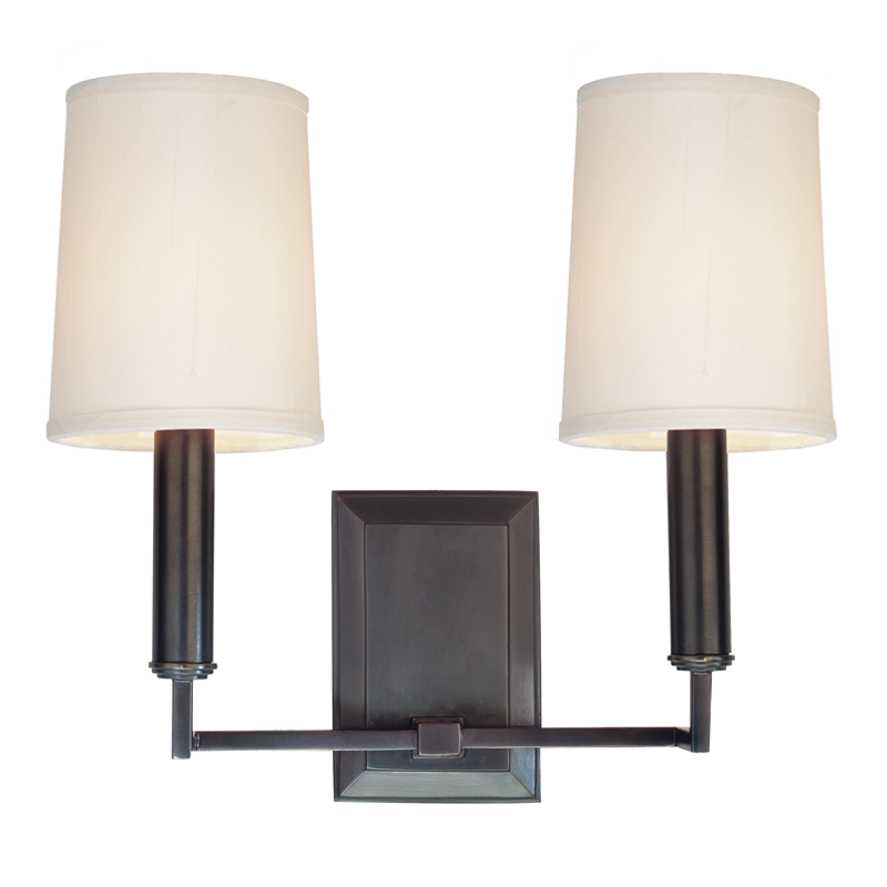 Clinton Wall Sconce 11" in bronze shown from a second angle to highlight the arm curve and shade silhouette.