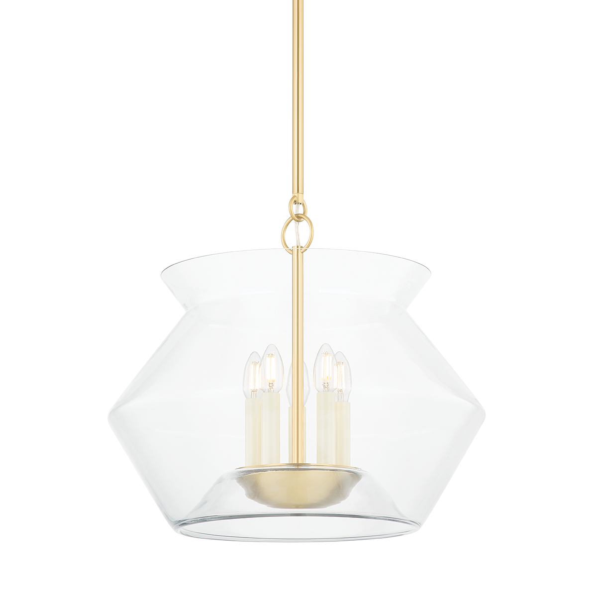 Edmonton Lantern 20.75" in aged brass — a Hudson Valley lantern for entries, foyers, and covered porches at Laurie Yapp Home.