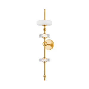 Maynard Wall Sconce in aged brass — a Hudson Valley wall sconce for bathrooms, hallways, and living rooms at Laurie Yapp Home.
