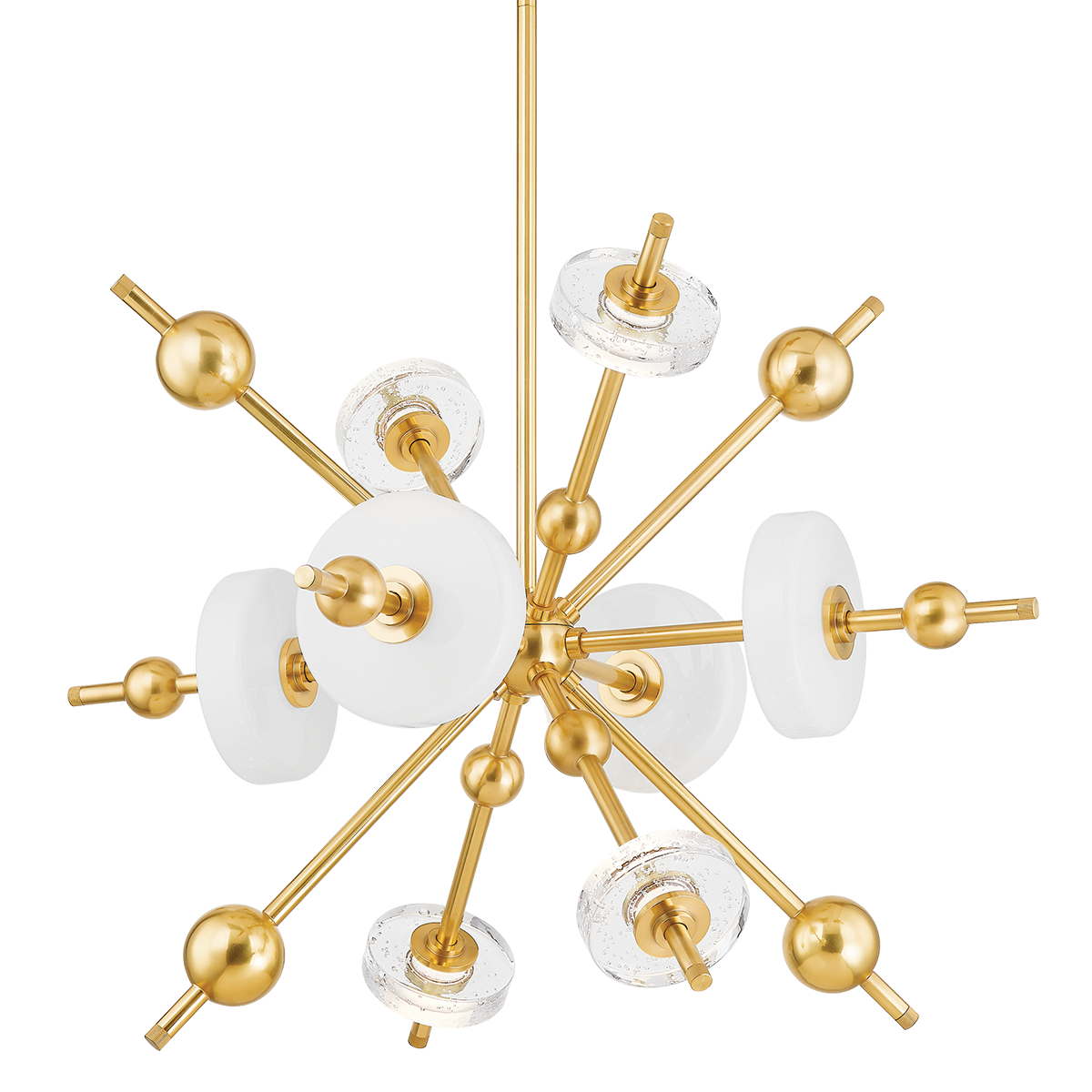 Maynard Chandelier 32" in aged brass — a Hudson Valley chandelier for dining rooms, entries, and living rooms at Laurie Yapp Home.