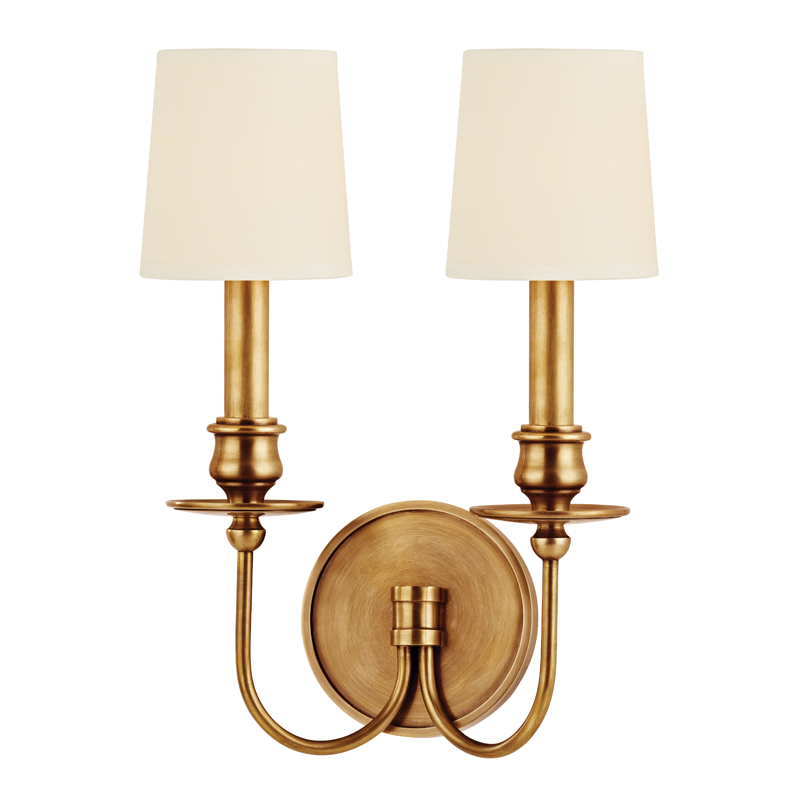 Cohasset Wall Sconce 10.25" in aged brass — a Hudson Valley wall sconce for bathrooms, hallways, and living rooms at Laurie Yapp Home.