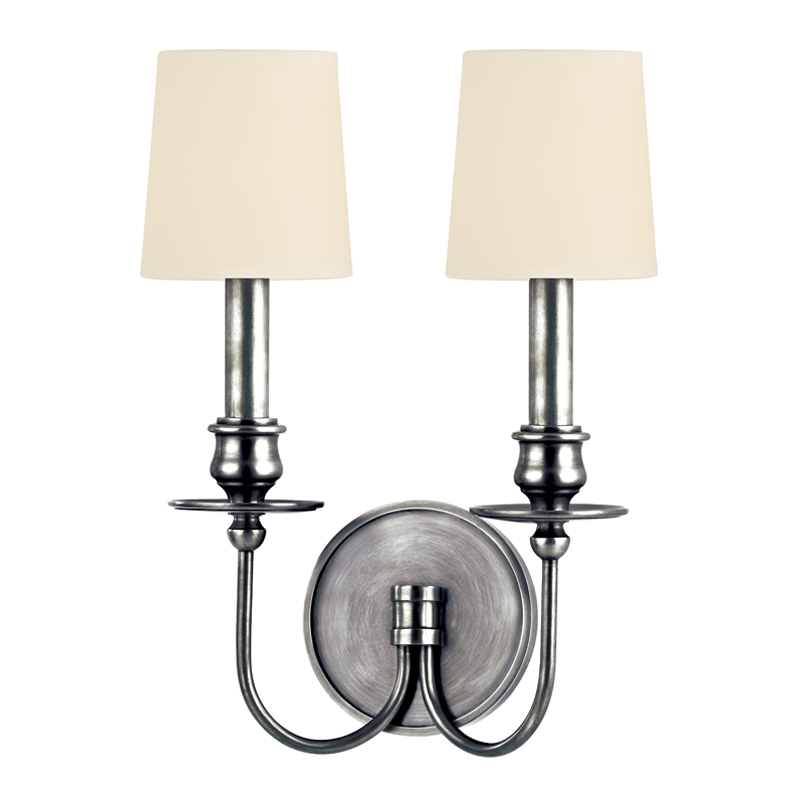 Cohasset Wall Sconce 10.25" in polished nickel shown from a second angle to highlight the arm curve and shade silhouette.